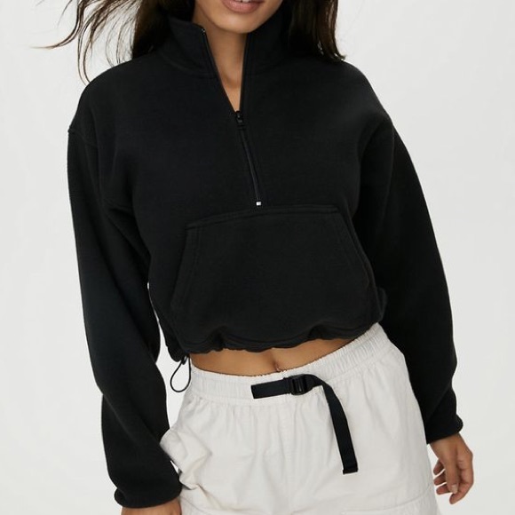 TNA Jackets & Blazers - TNA Polar Fleece Half Zip Sweater Black Sz XS